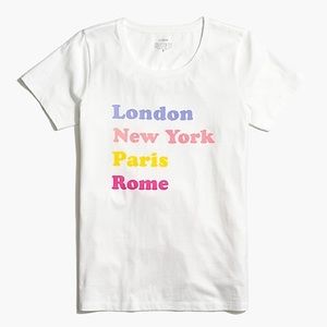 NWT J. Crew Factory Cities List Collector Tee